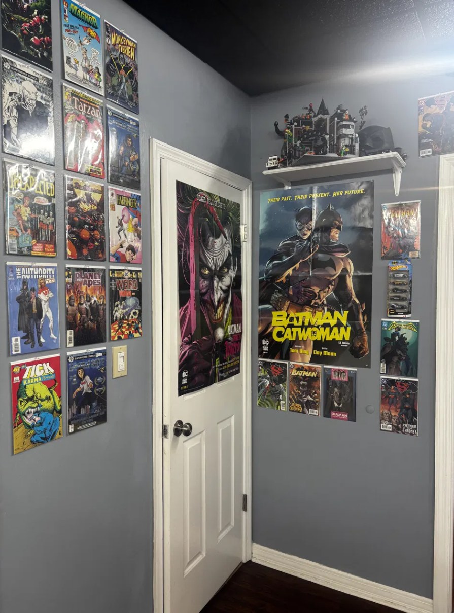 Heroes Only comic book wall